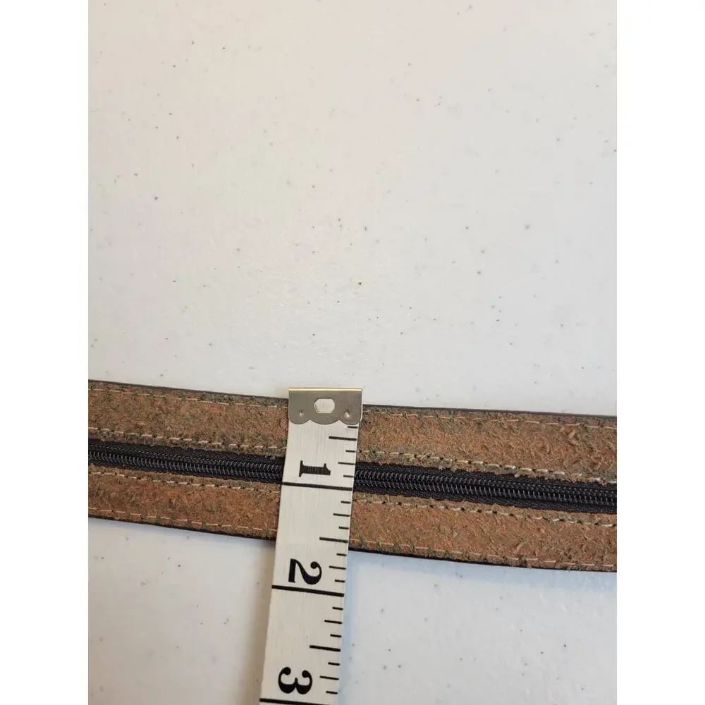 Nocona Brown Embossed Braided Zipped Pocket Inside Classic Belt Men's Size 38-40